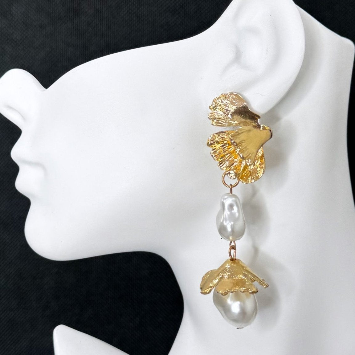 Sample: Delicate flower rose earrings - Trufacebygrace