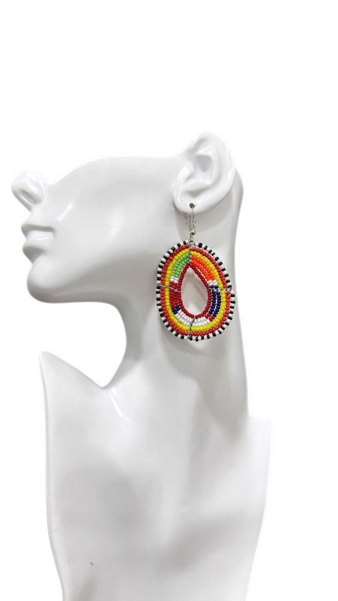 Sample : Multi Beaded Oval Earrings - Trufacebygrace
