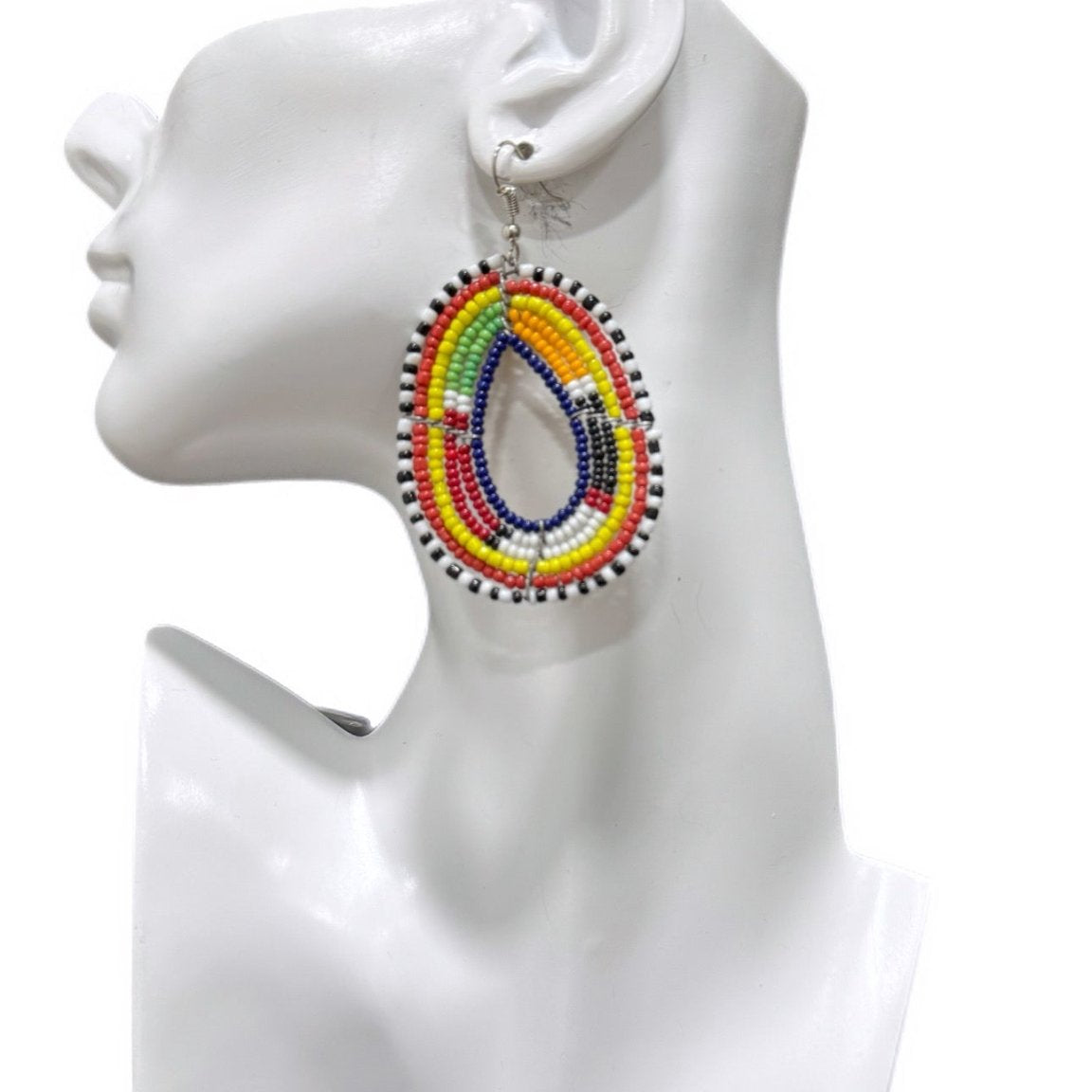 Sample : Multi Beaded Oval Earrings - Trufacebygrace
