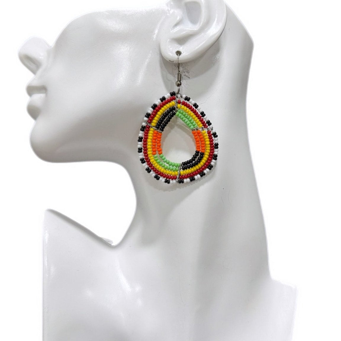 Sample : Multi Beaded Oval Earrings - Trufacebygrace