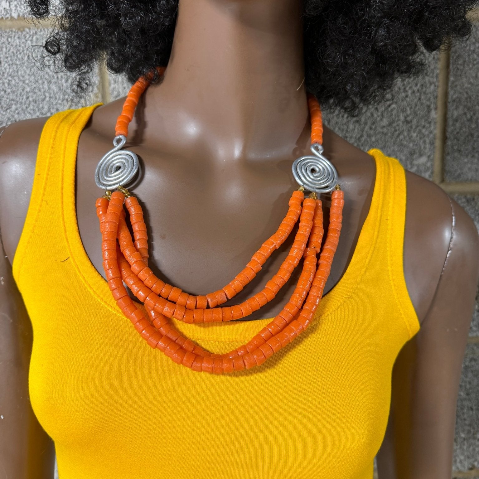 Sample : Orange Beaded Necklace - Trufacebygrace