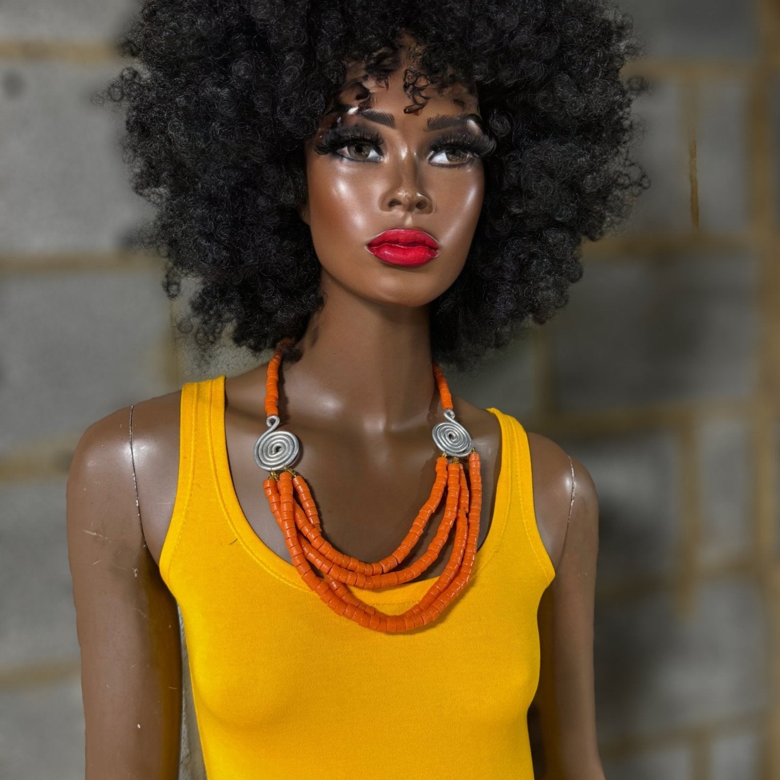 Sample : Orange Beaded Necklace - Trufacebygrace