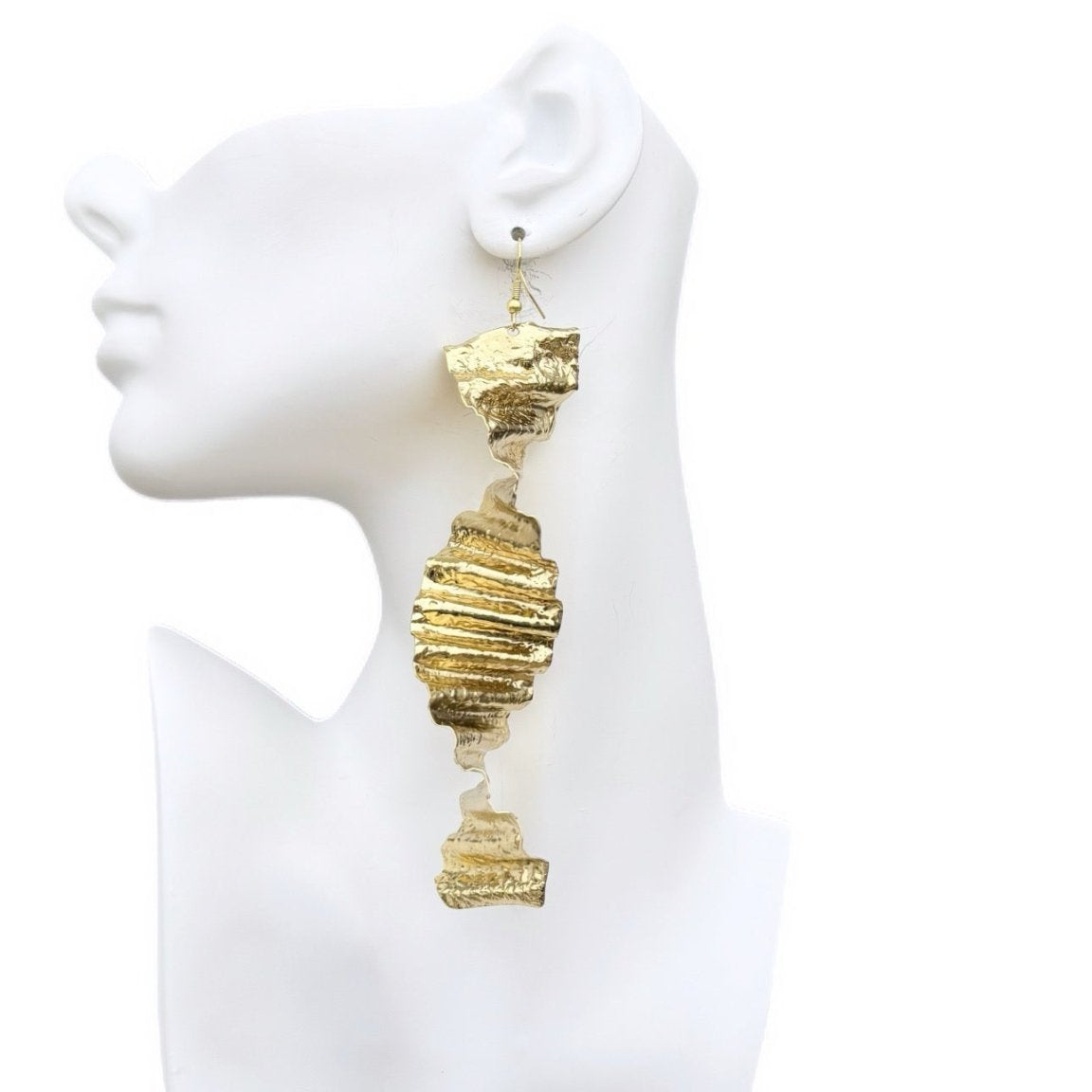 Sample: Twisted Wave Brass Earrings - Trufacebygrace