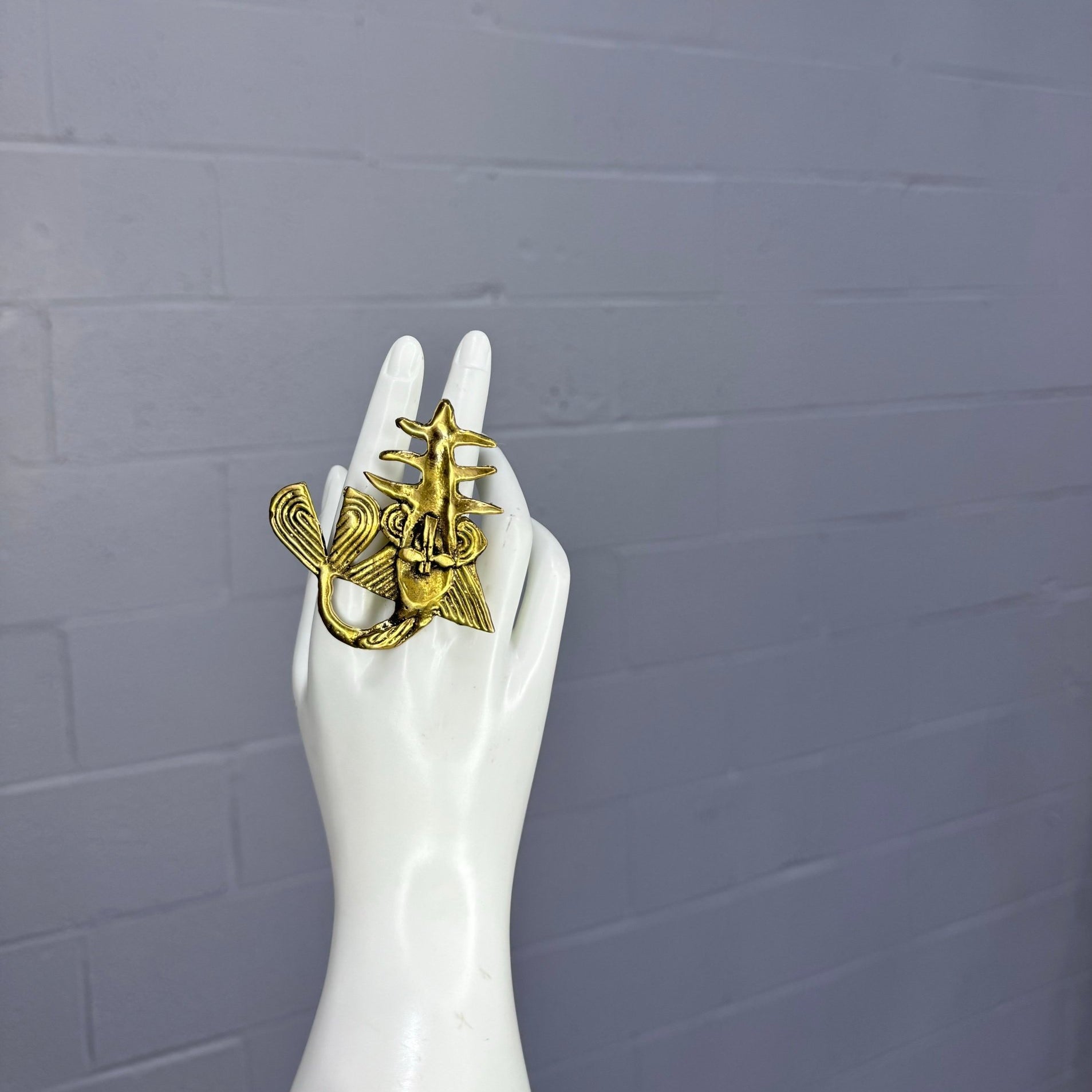 Sankofa Fish Brass And Ring - Trufacebygrace