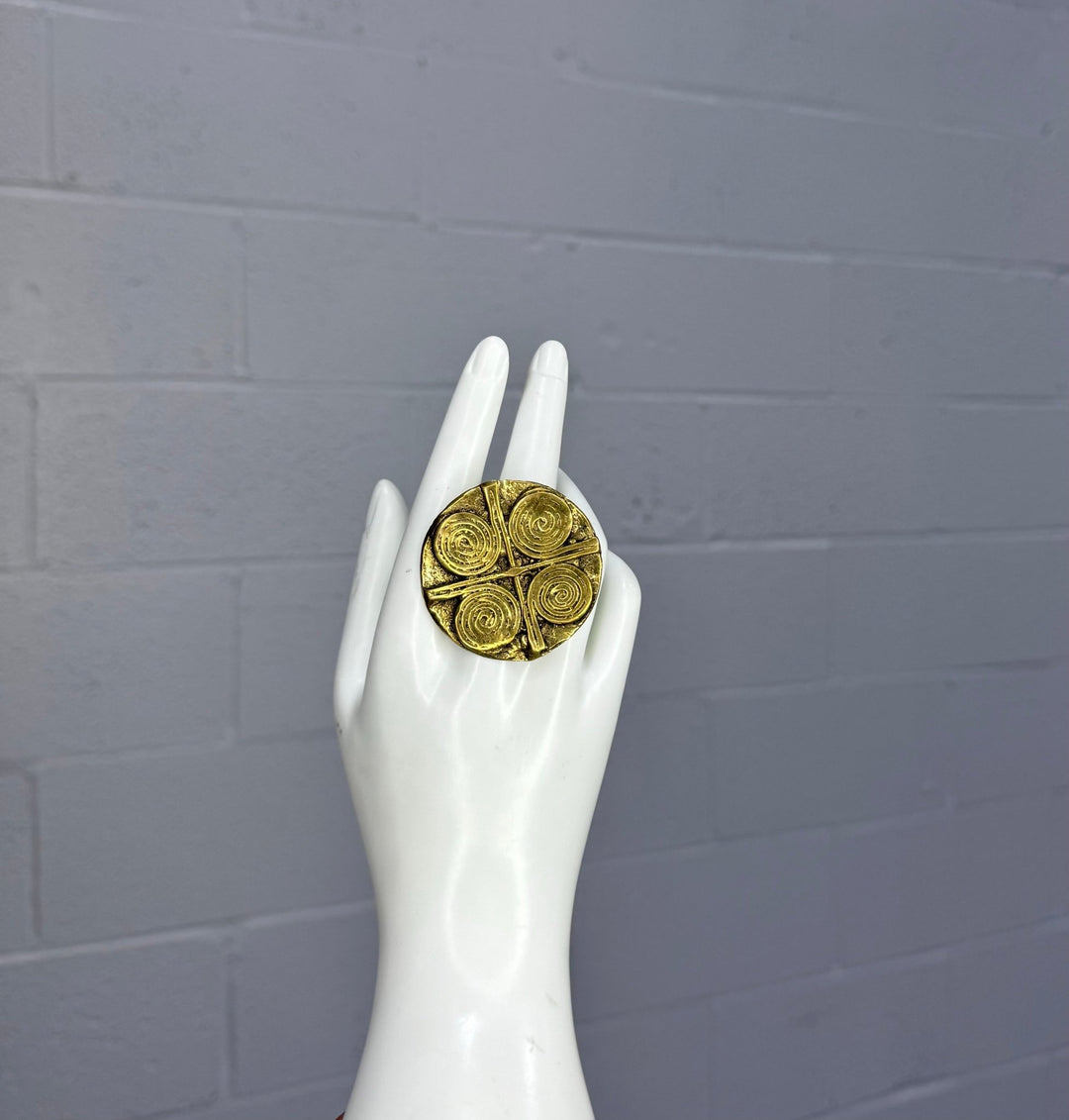 Sankofa Heart Brass Ring - Trufacebygrace