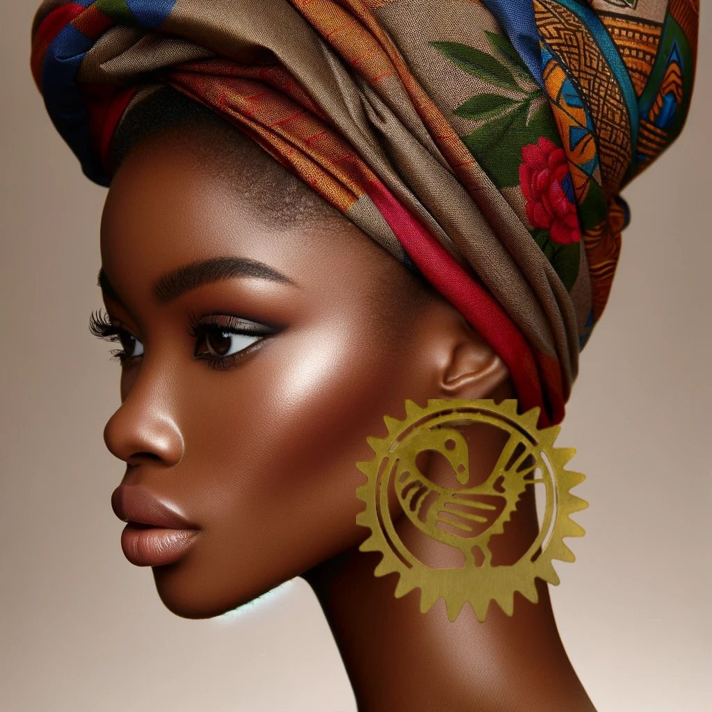 Sankofa Heritage Brass Stud Earrings - Trufacebygrace