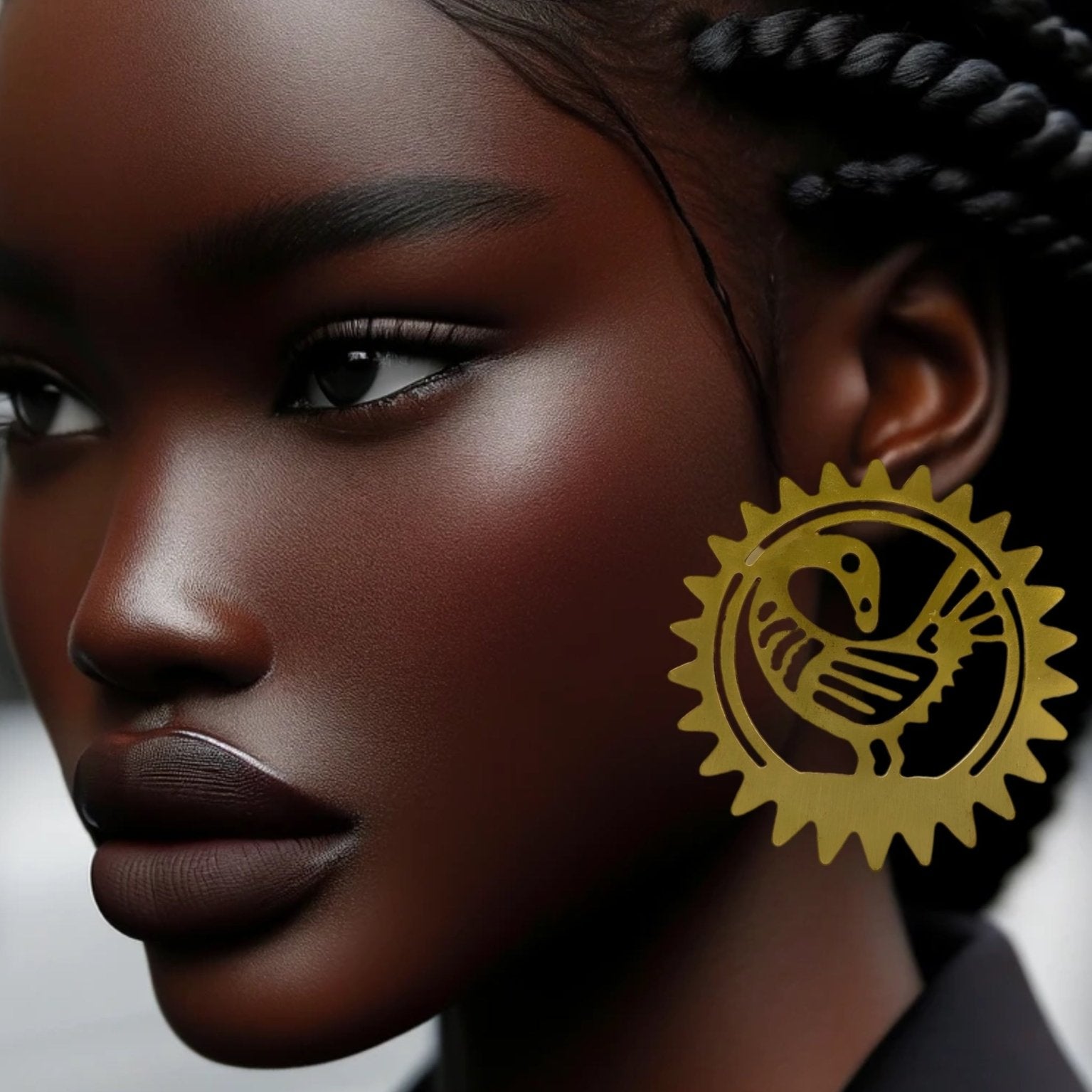 Sankofa Heritage Brass Stud Earrings - Trufacebygrace