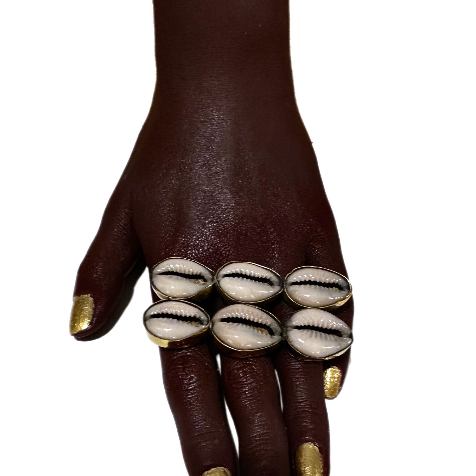 Savannah cowry and brass statement ring - Trufacebygrace