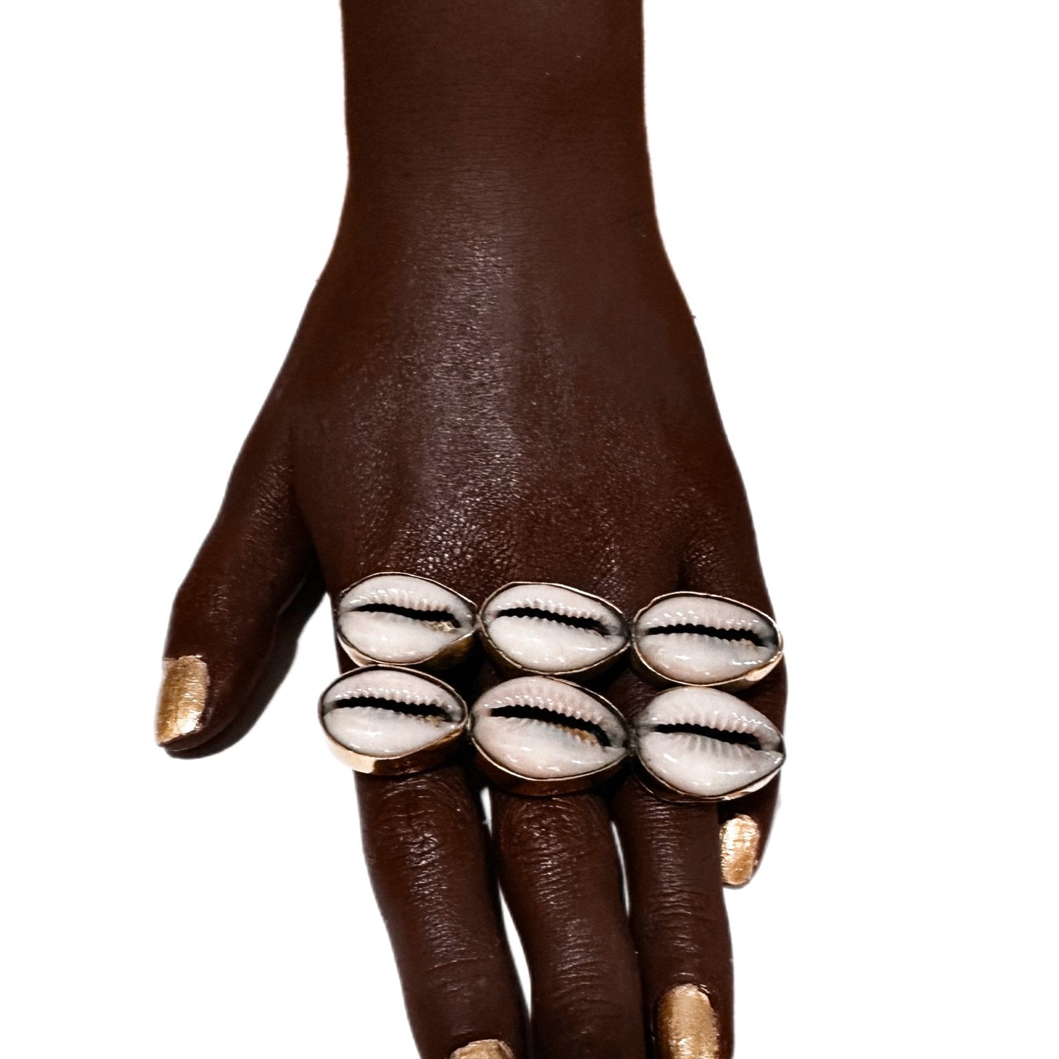 Savannah cowry and brass statement ring - Trufacebygrace
