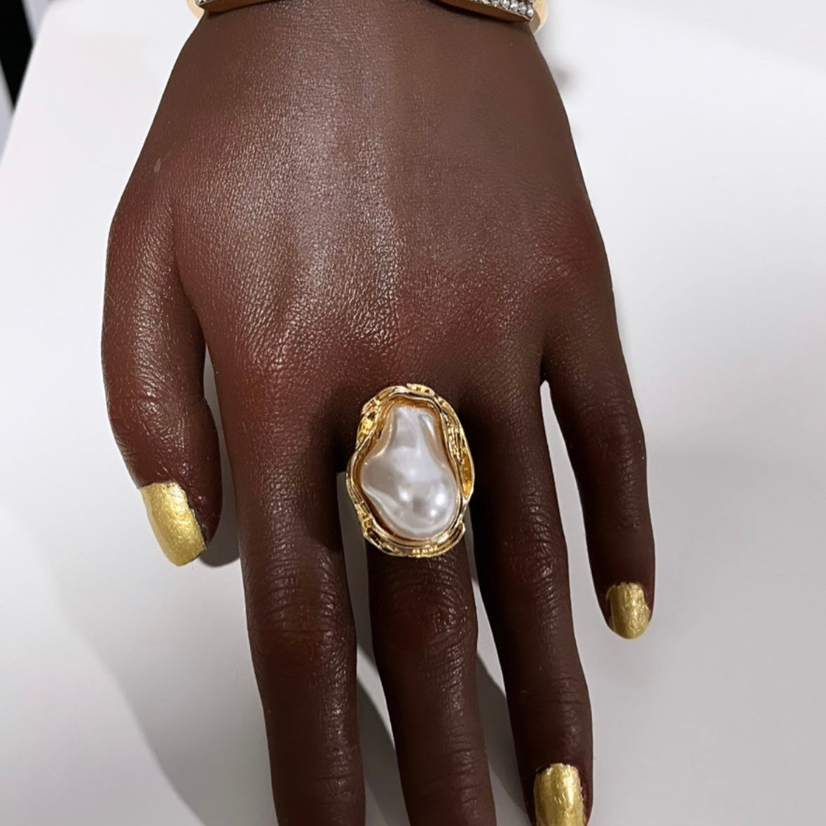 Shada rhinestone and pearl rhinestone bracelet/bangle - Trufacebygrace