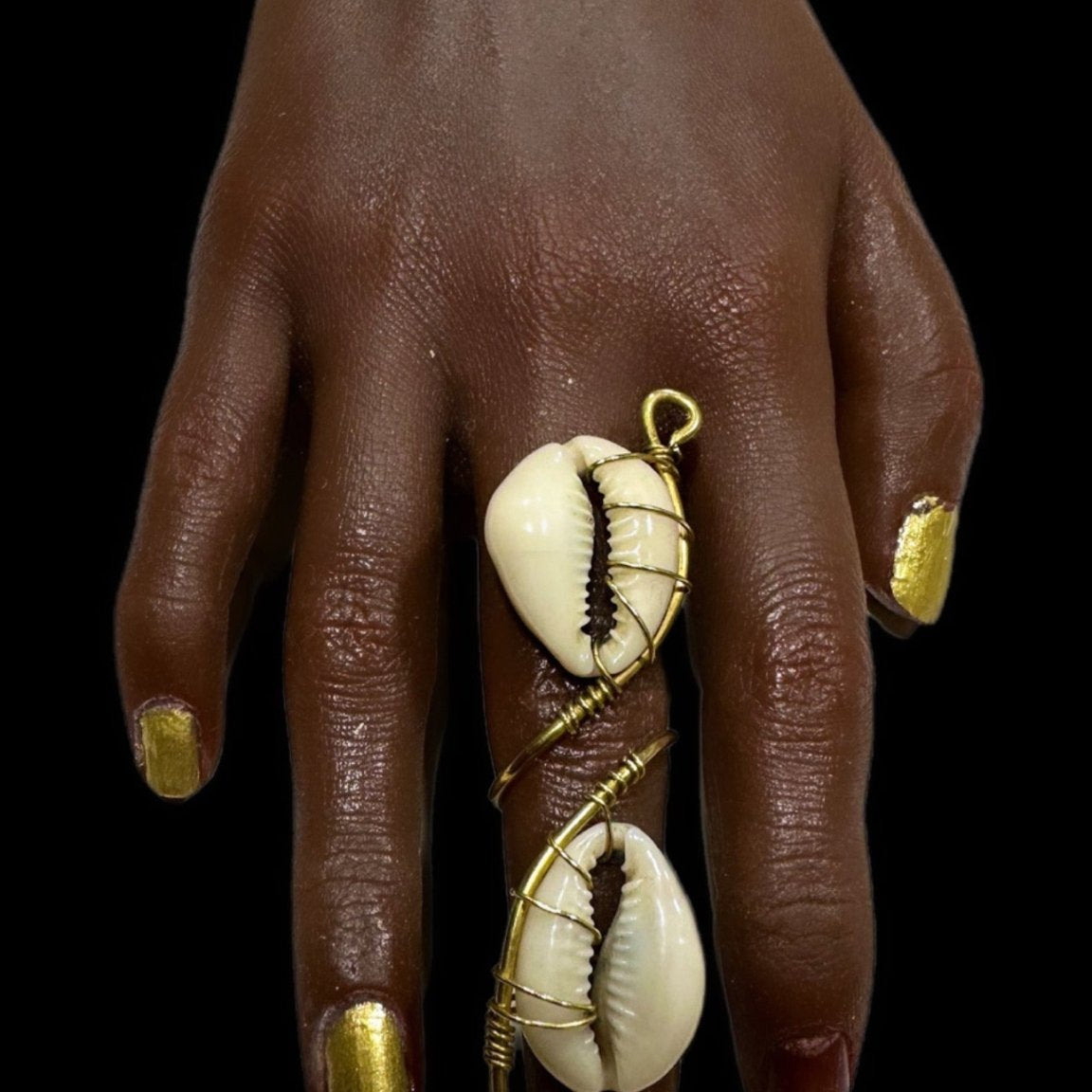 Sidea Meanu double Cowry shell Ring - Trufacebygrace