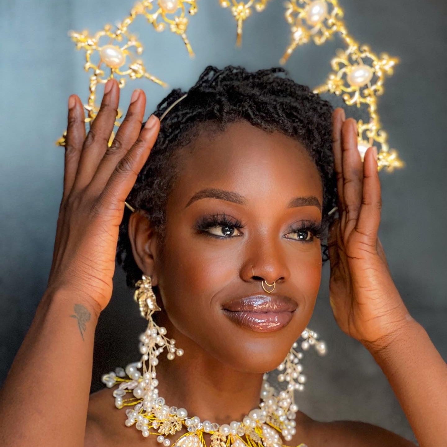 Sika Ahaban and Pearl Adjustable Necklace - Trufacebygrace