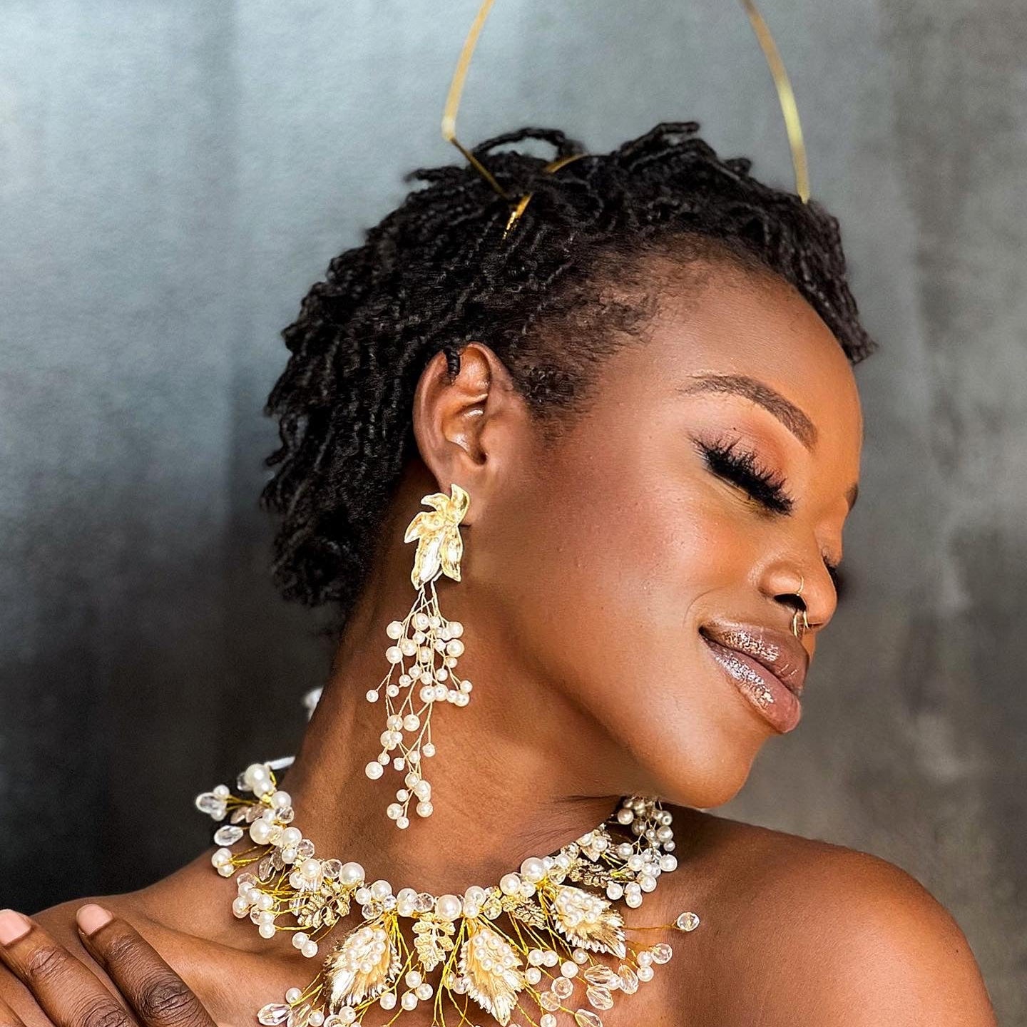 Sika Ahaban and Pearl Adjustable Necklace - Trufacebygrace