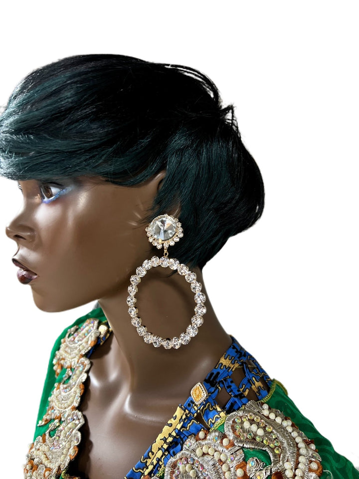 Sika Ede Rhinestone Earrings - Trufacebygrace