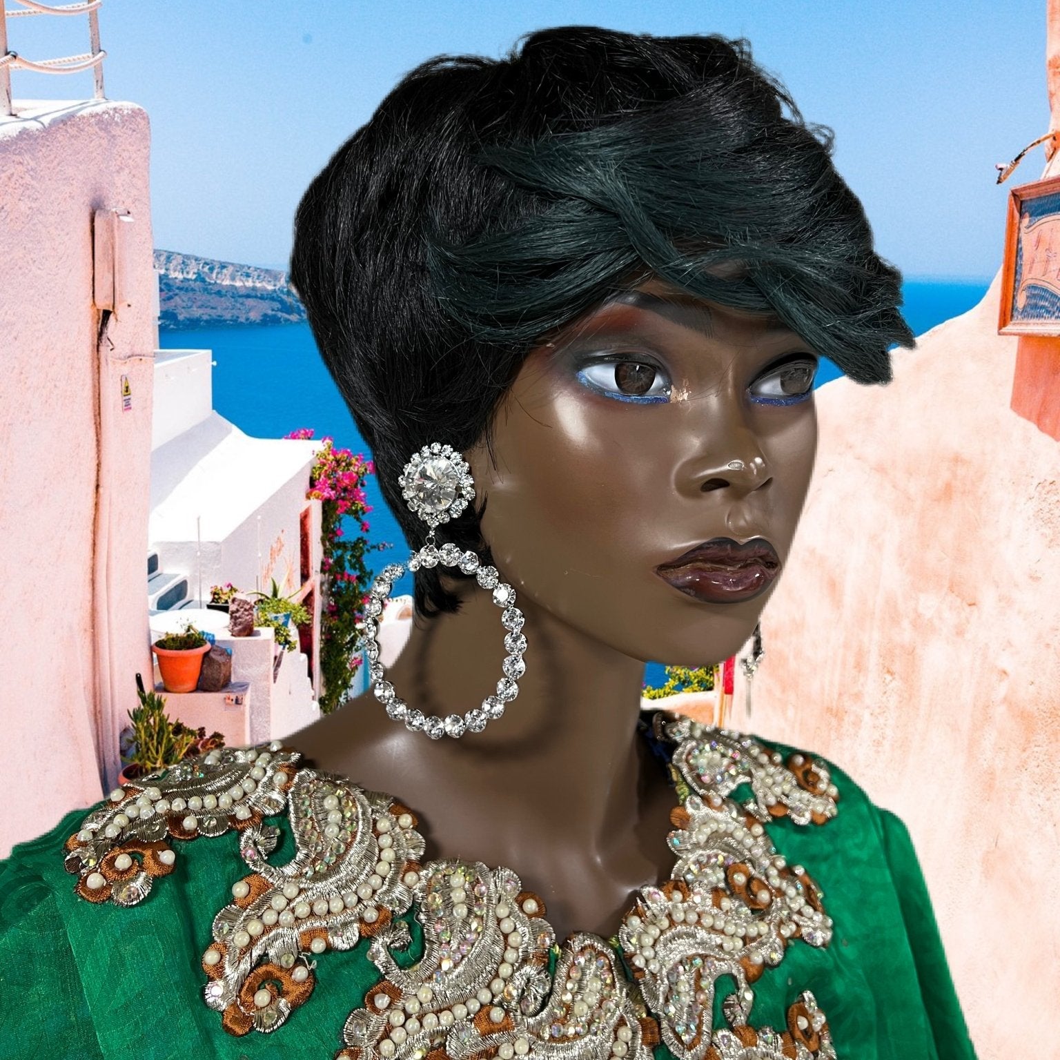 Sika Ede Rhinestone Earrings - Trufacebygrace