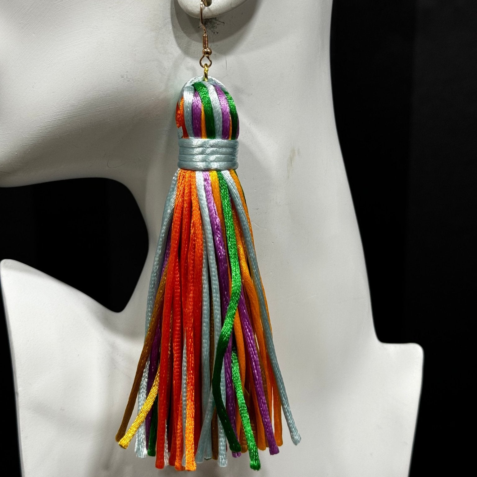 Silk threads Fringe/Tassel Earrings - Trufacebygrace