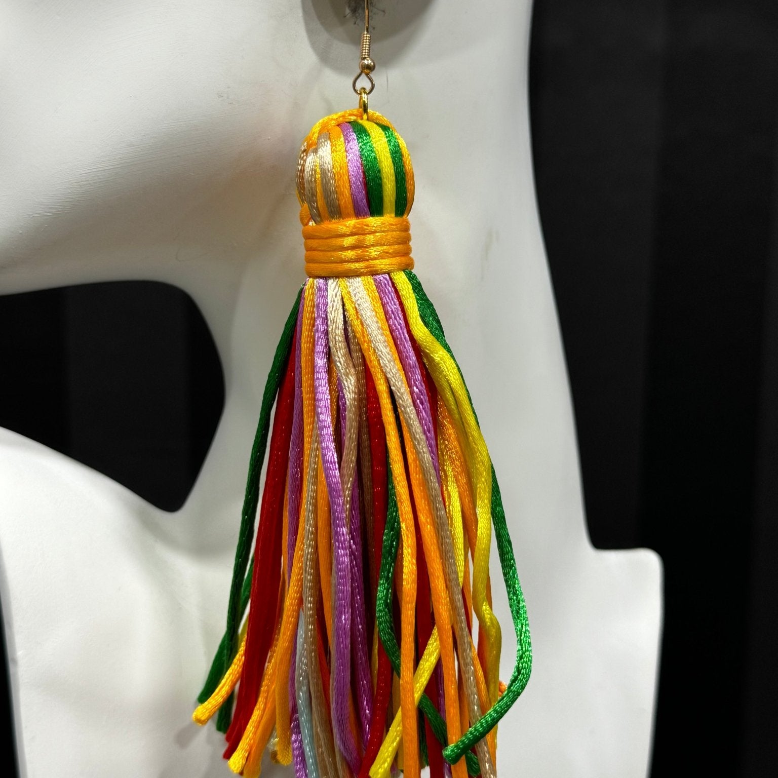 Silk threads Fringe/Tassel Earrings - Trufacebygrace