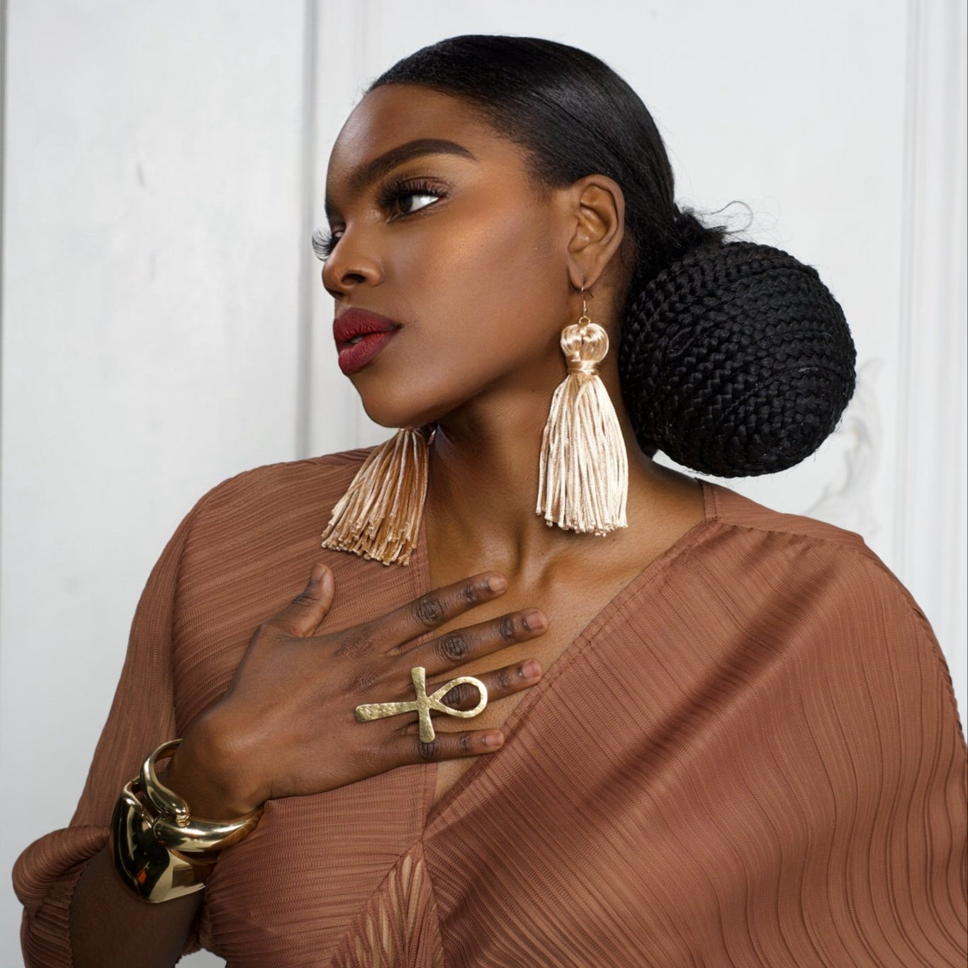 Silk threads Fringe/Tassel Earrings - Trufacebygrace