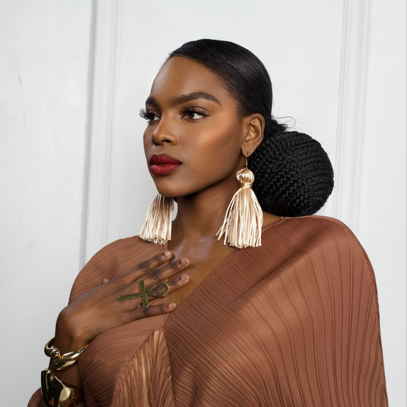 Silk threads Fringe/Tassel Earrings - Trufacebygrace