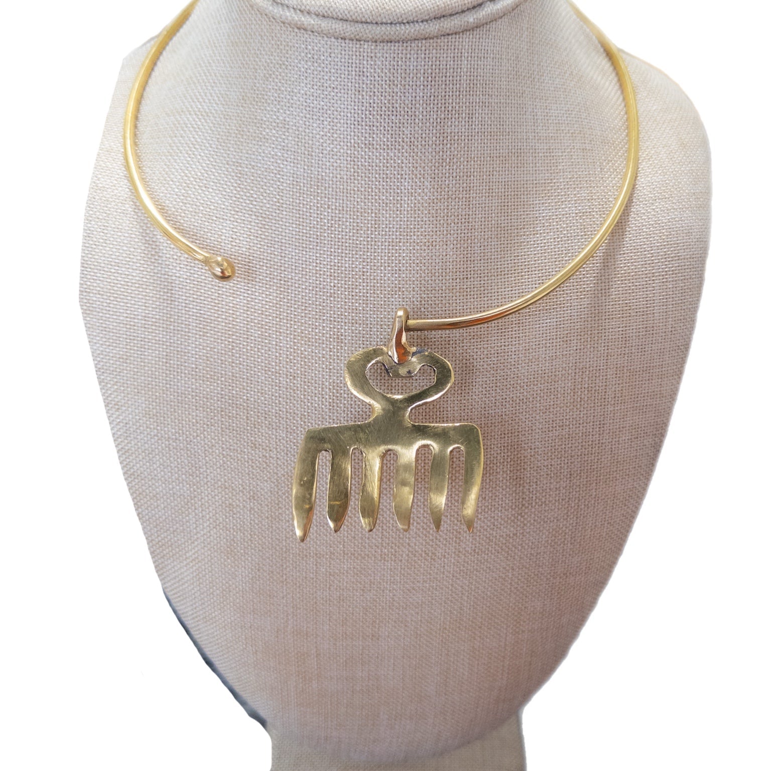 Simple Adinkra Brass Choker - Trufacebygrace
