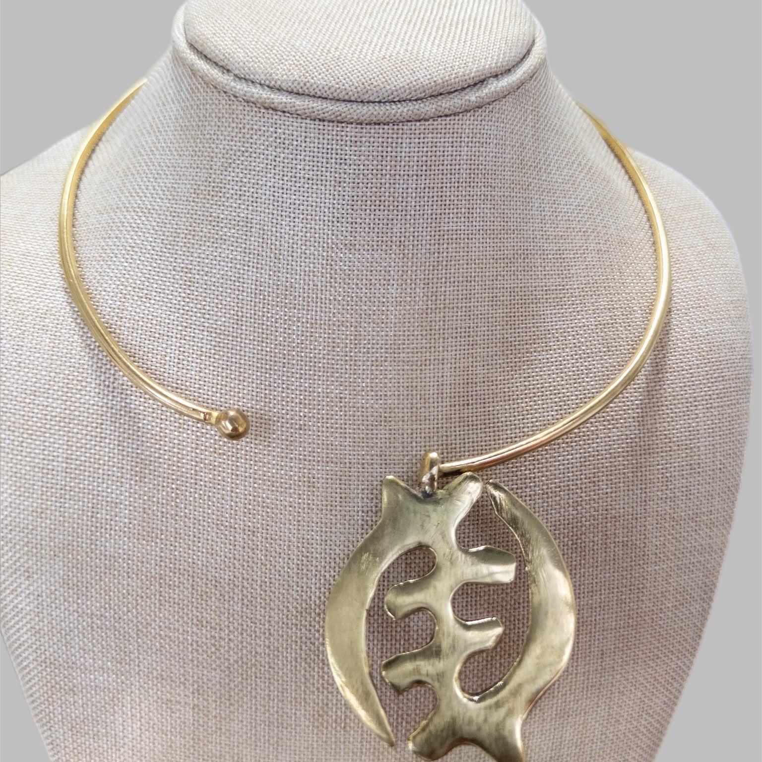 Simple Adinkra Brass Choker - Trufacebygrace