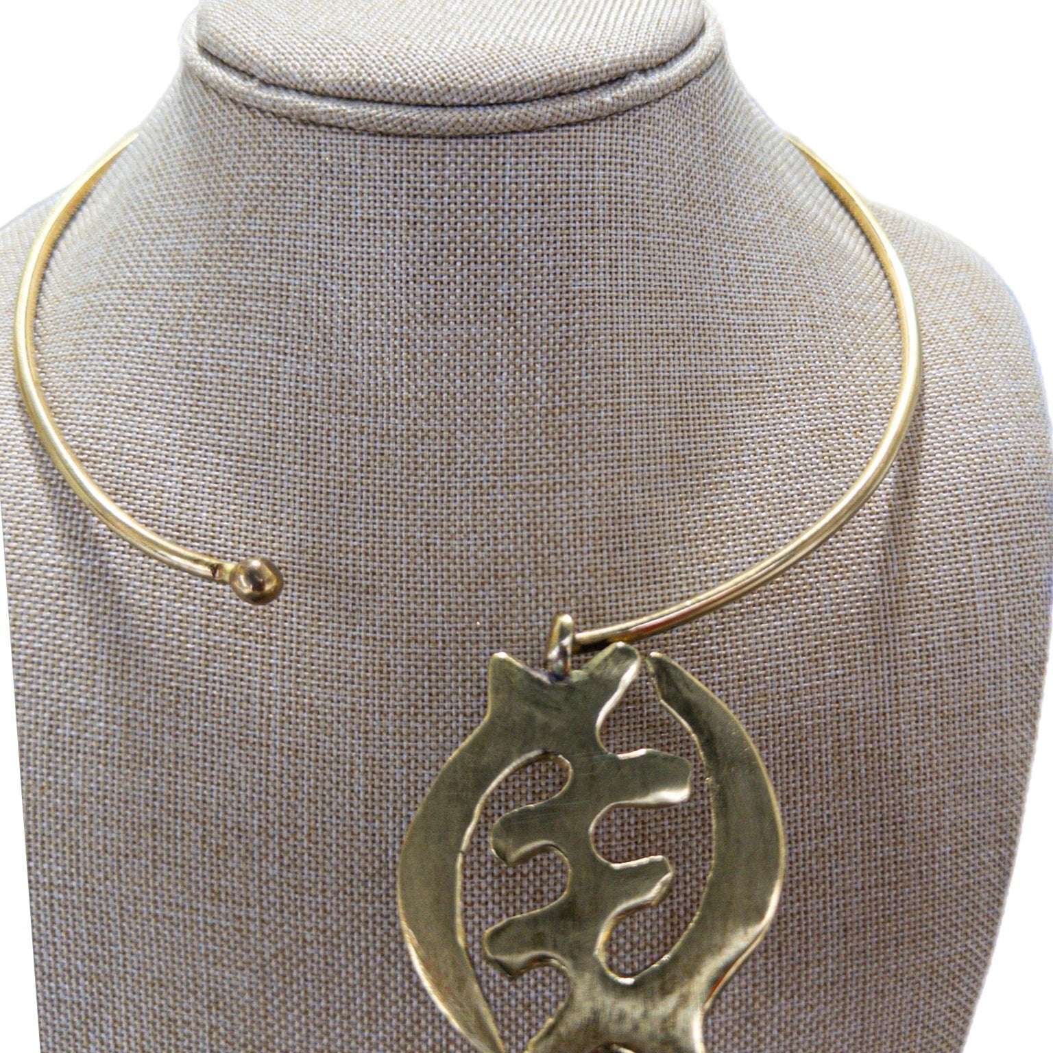 Simple Adinkra Brass Choker - Trufacebygrace