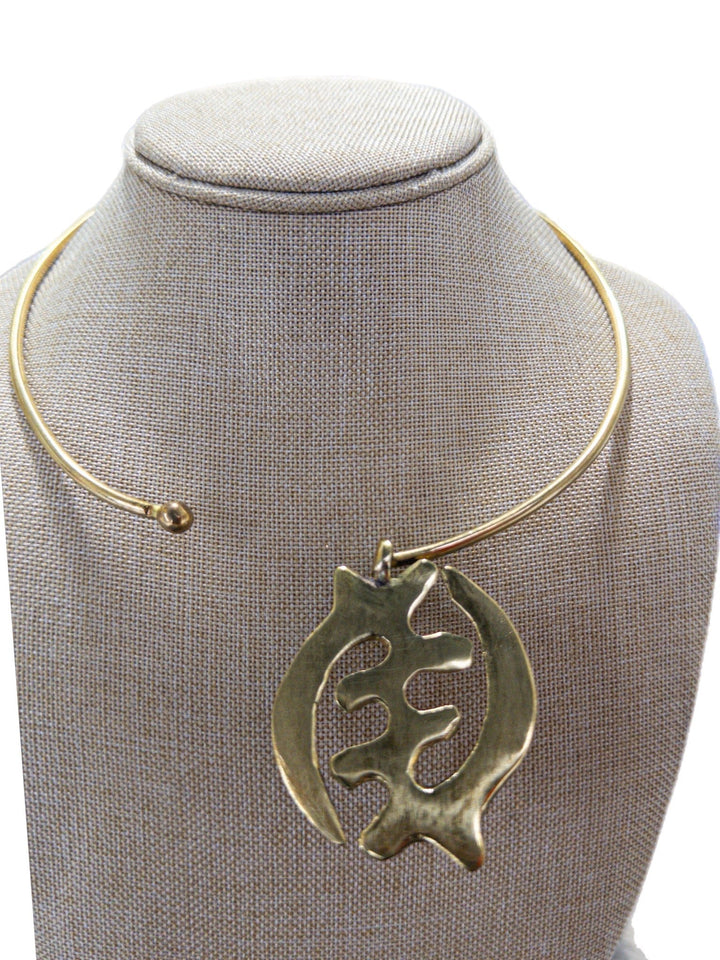 Simple Adinkra Brass Choker - Trufacebygrace