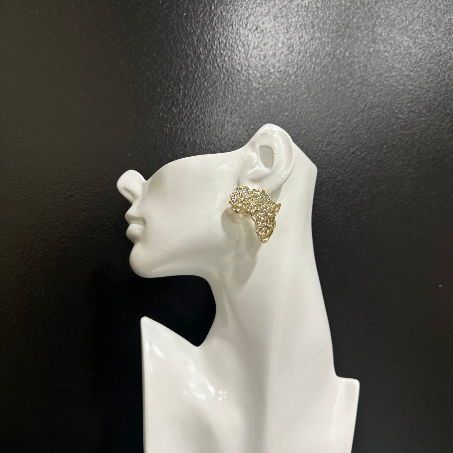 Simple Brass African Map Stud Earrings - Trufacebygrace