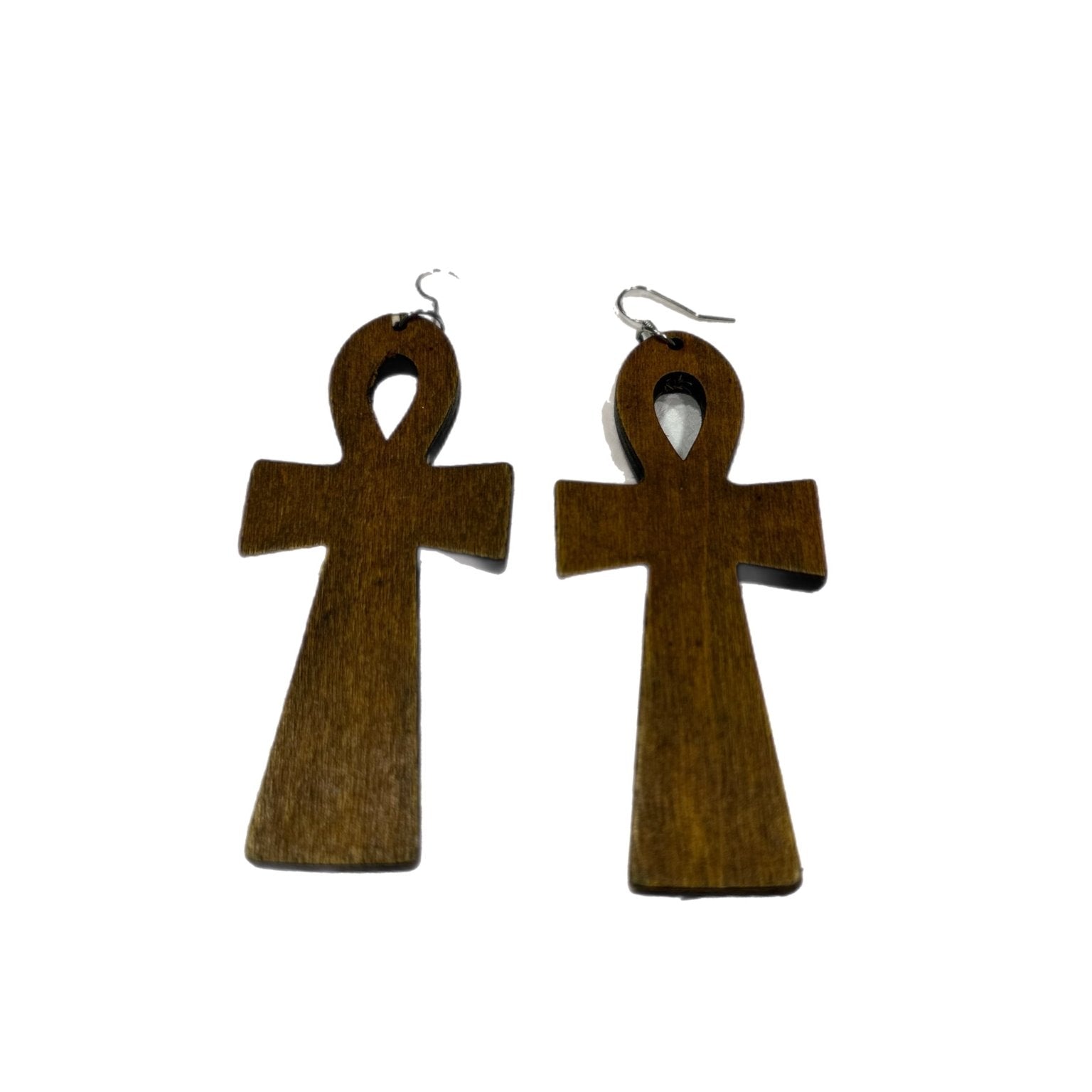 Simple Wooden Ankh Earring - Trufacebygrace