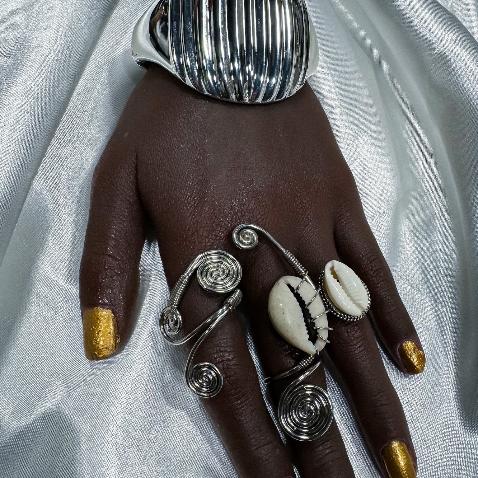 Slanted round Statement bracelet/ bangle - Trufacebygrace