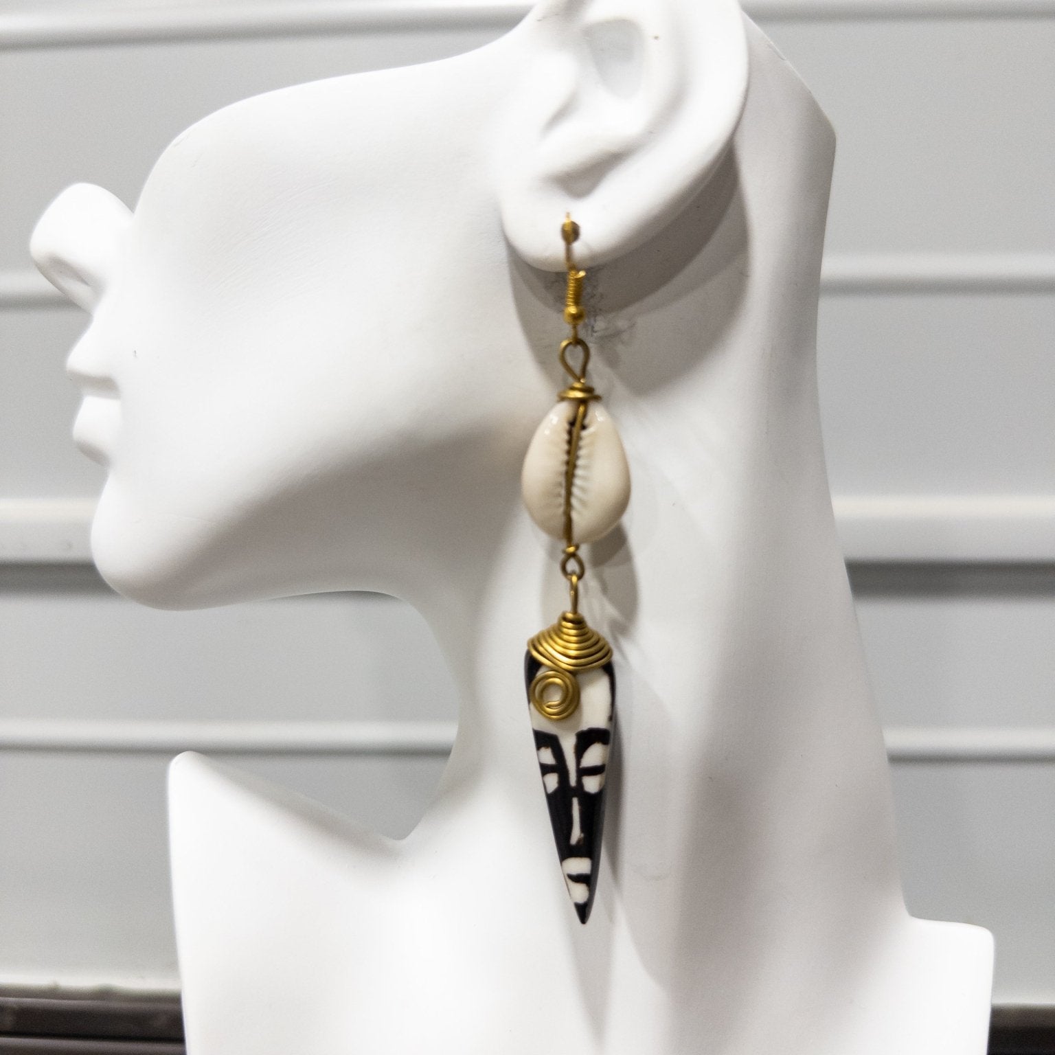 Small tribal face mask earrings - Trufacebygrace