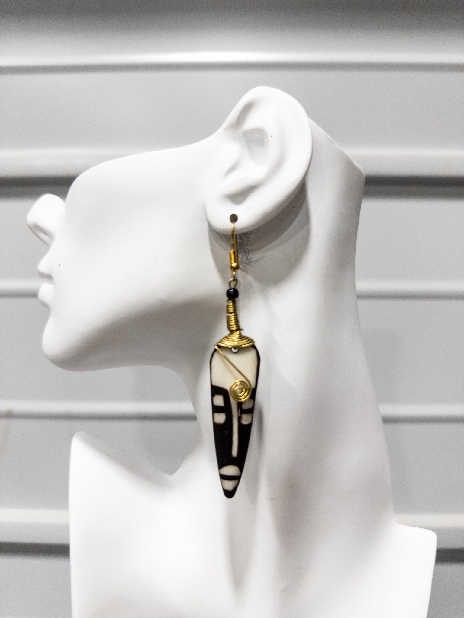 Small tribal face mask earrings - Trufacebygrace