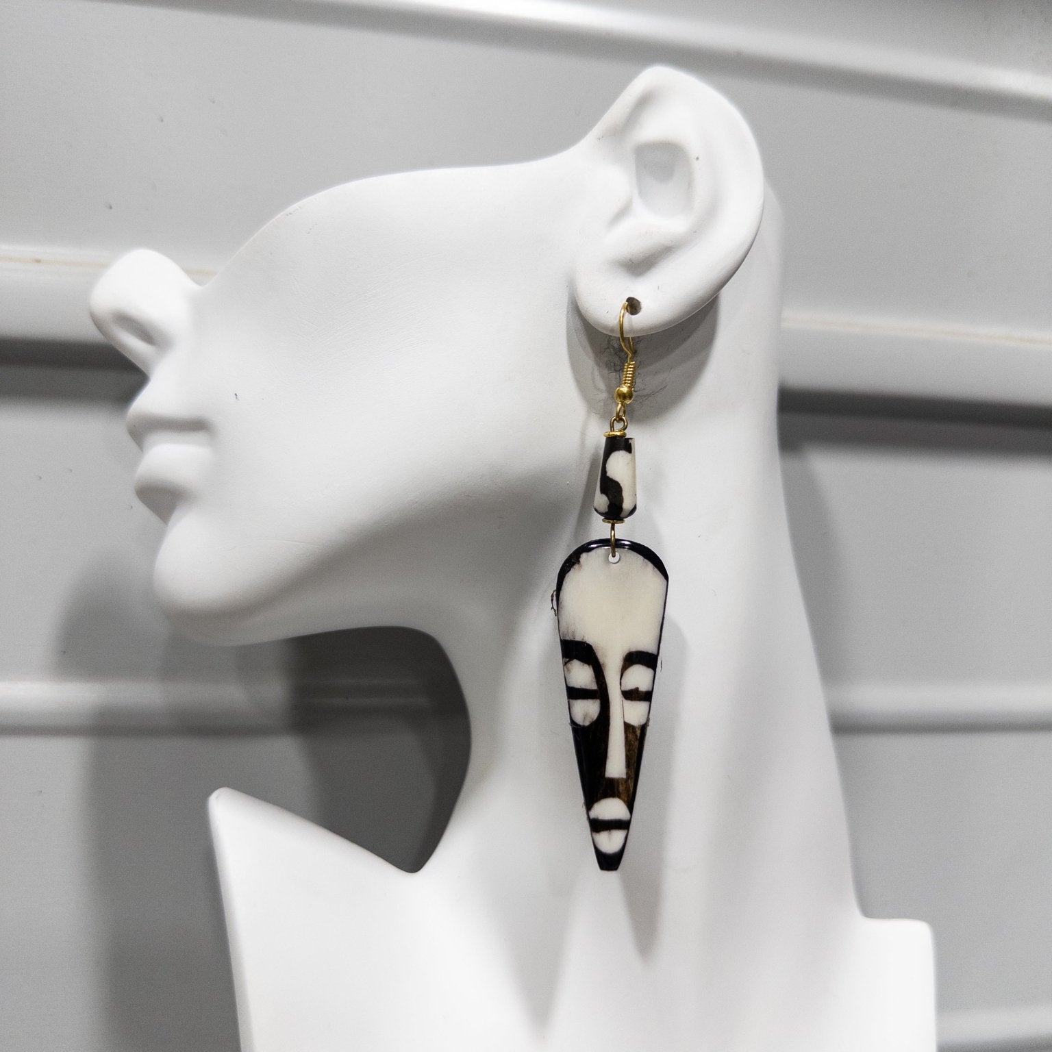 Small tribal face mask earrings - Trufacebygrace