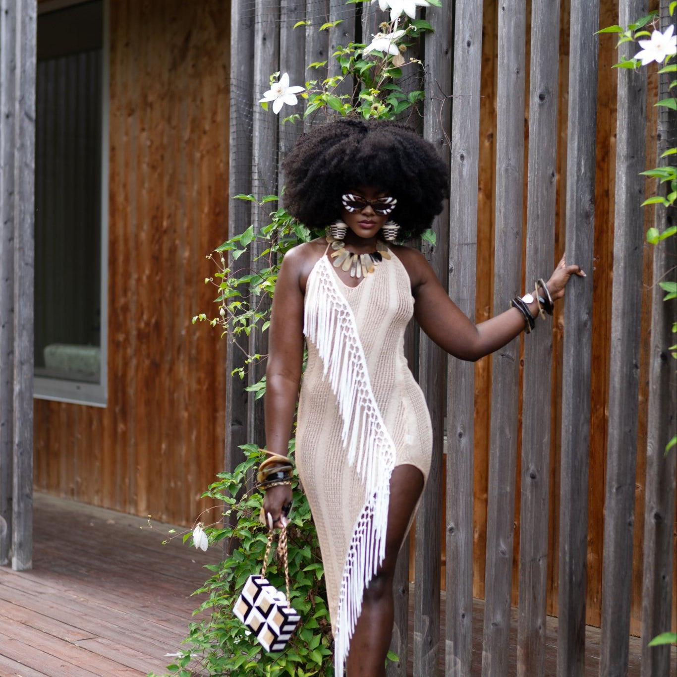Sonia Crochet Fringe Beach Cover Up Dress Set - Trufacebygrace