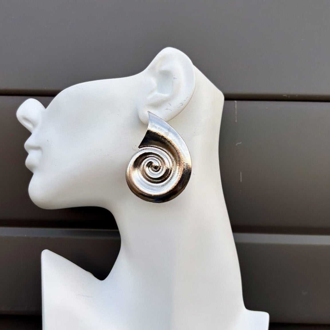 Spiral Elegance Fossil Earrings - Trufacebygrace