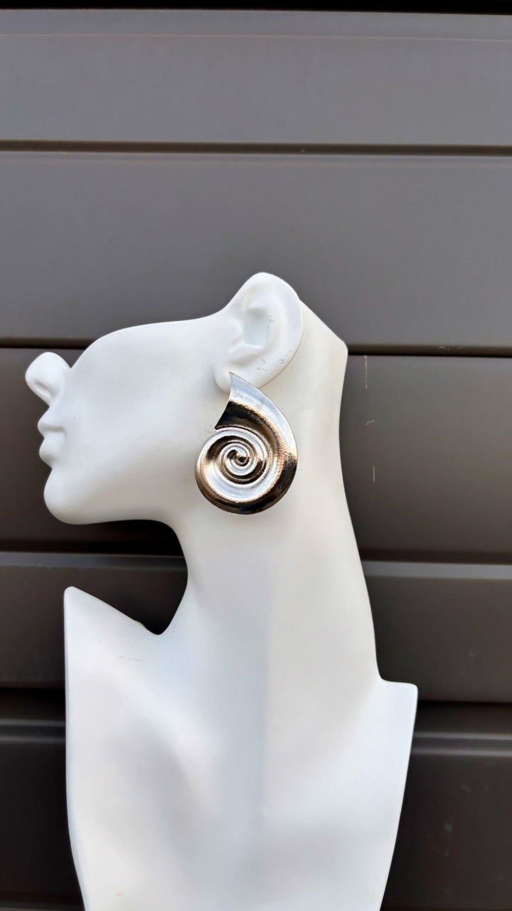 Spiral Elegance Fossil Earrings - Trufacebygrace