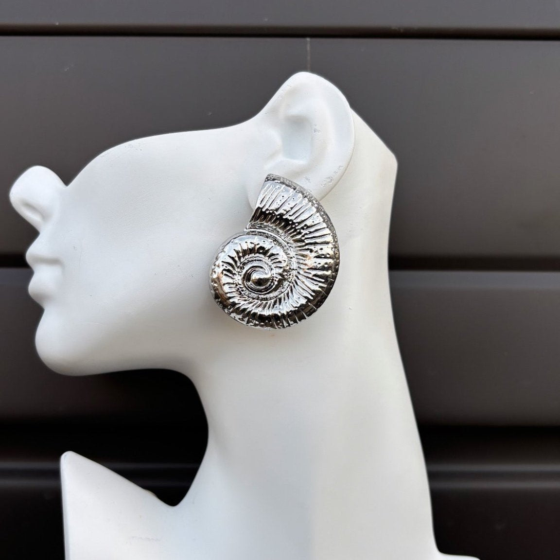 Spiral Elegance Fossil Earrings - Trufacebygrace