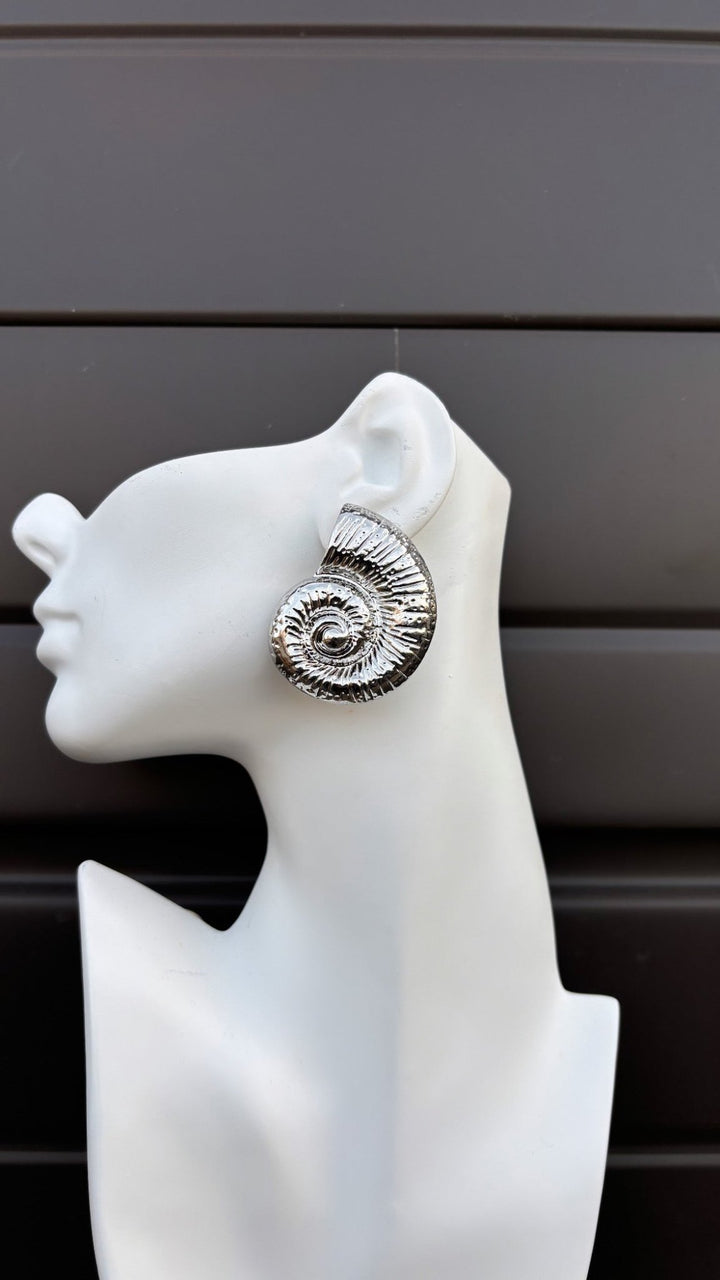 Spiral Elegance Fossil Earrings - Trufacebygrace