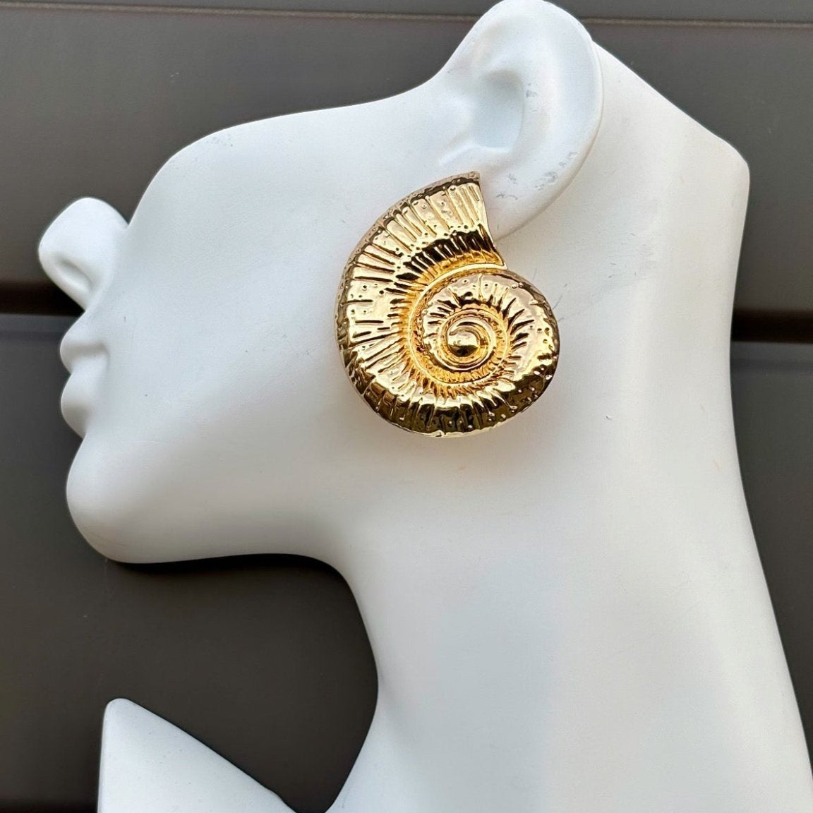 Spiral Elegance Fossil Earrings - Trufacebygrace