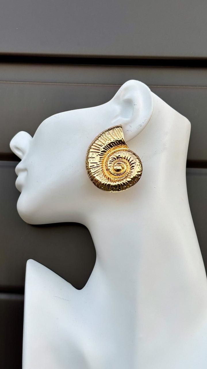 Spiral Elegance Fossil Earrings - Trufacebygrace