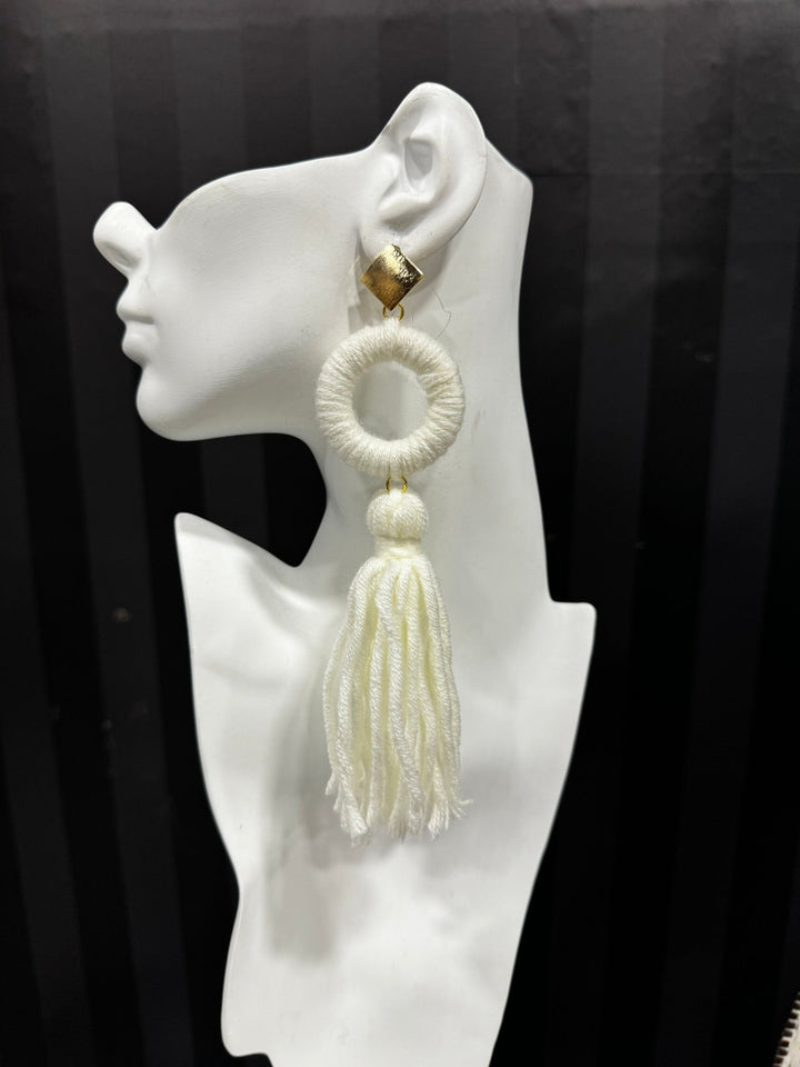 Super lightweight fluffy yarn tassel earring - Trufacebygrace