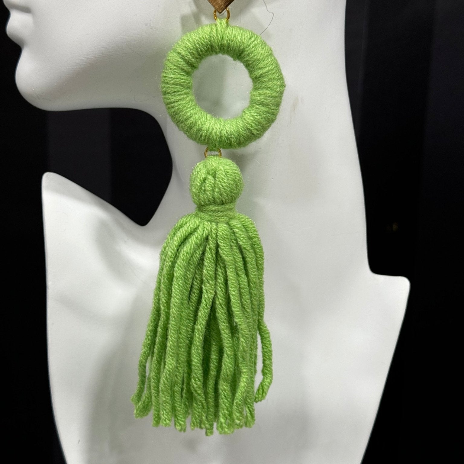 Super lightweight fluffy yarn tassel earring - Trufacebygrace
