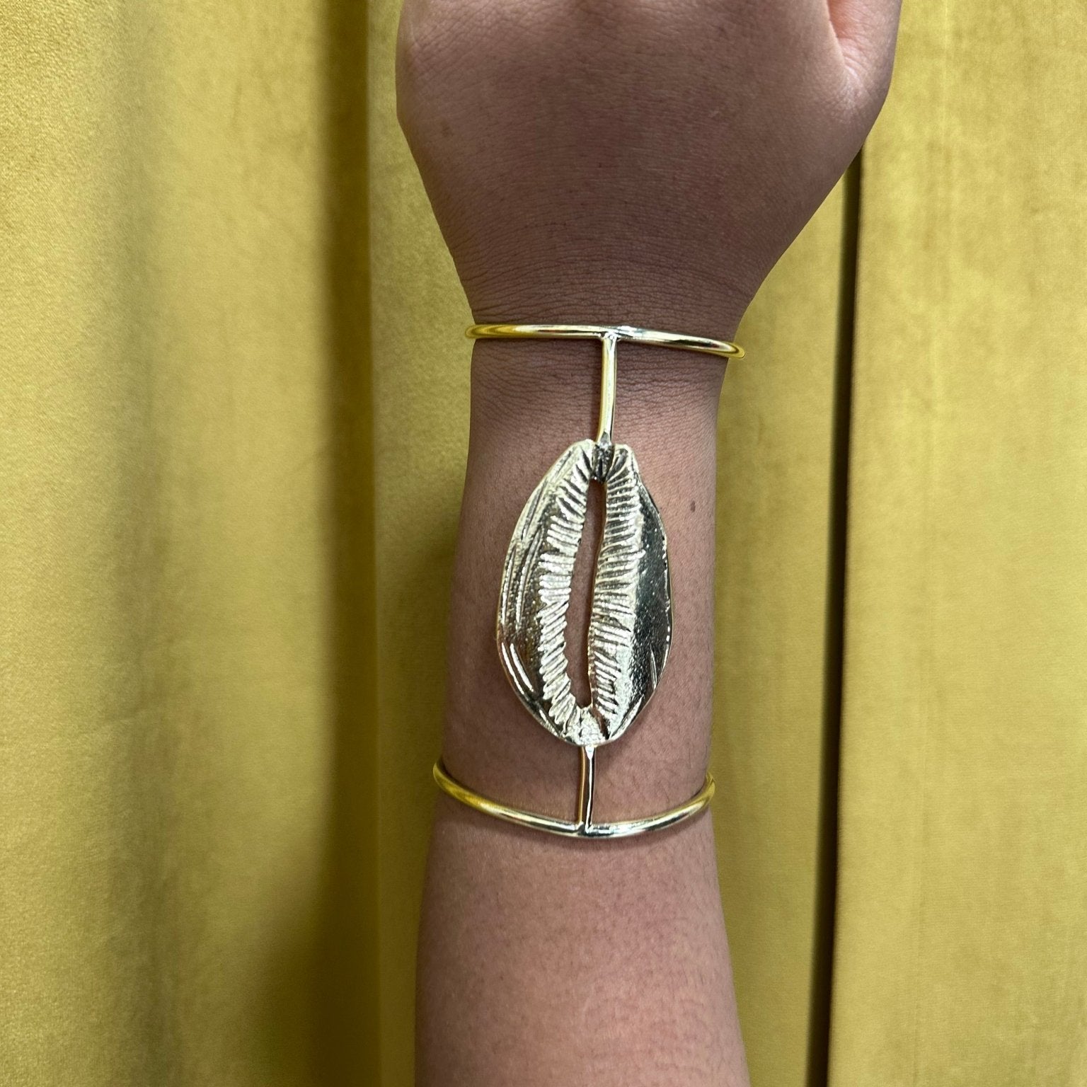 Supersized Brass Cowry 5 inch Bangle /Bracelet - Trufacebygrace