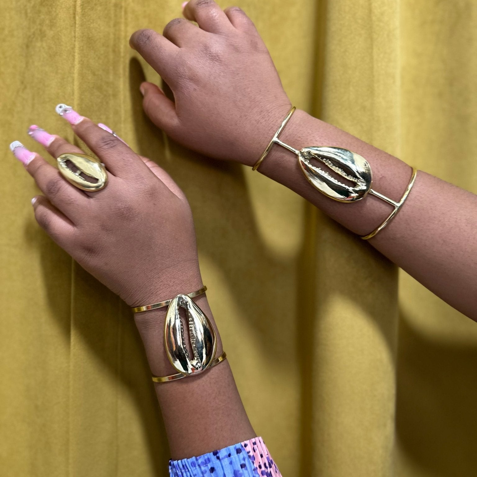 Supersized Brass Cowry 5 inch Bangle /Bracelet - Trufacebygrace