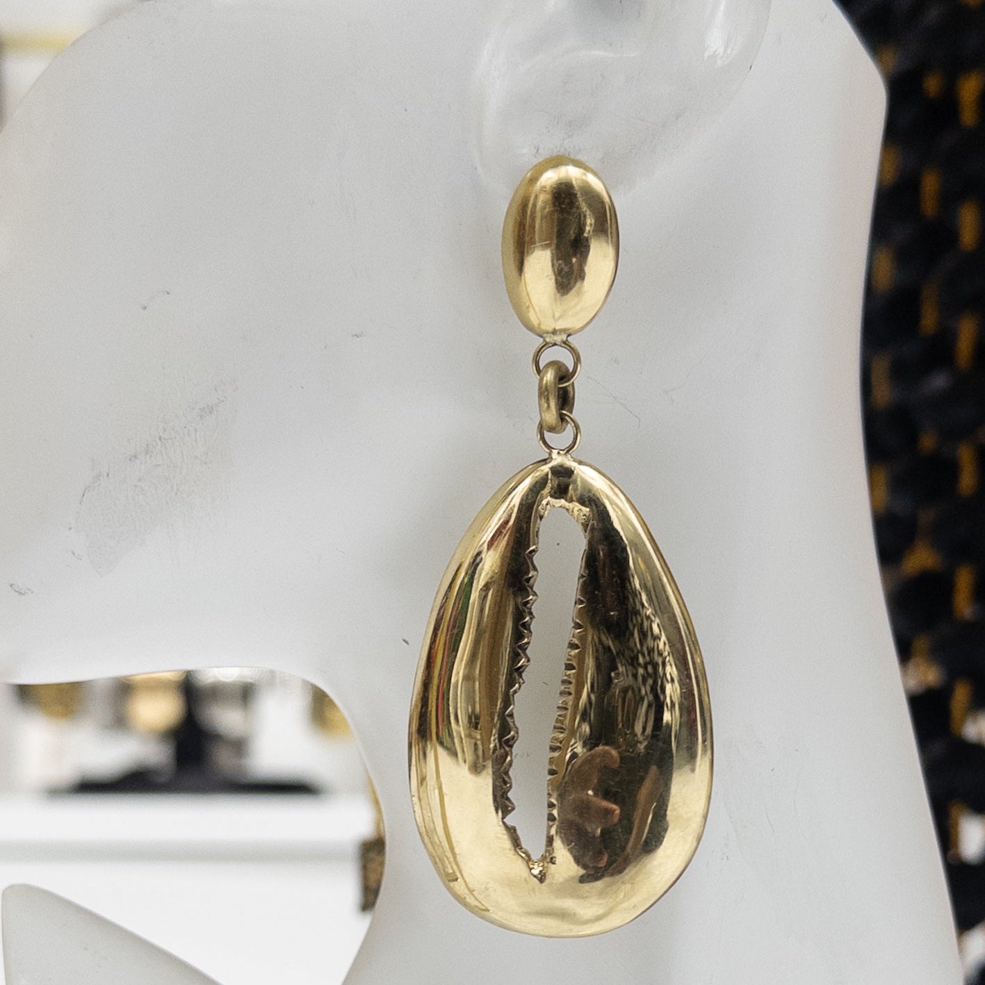 Supersized Brass Cowry Shell Earrings - Trufacebygrace