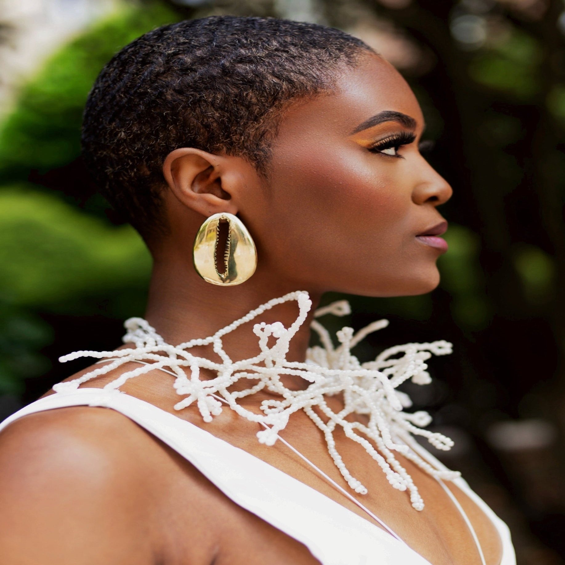 Supersized Brass Cowry Shell Earrings - Trufacebygrace