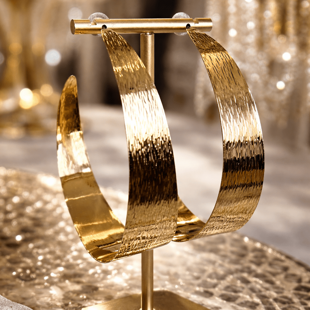 Supersized Etched Gold Hoop Earrings - Trufacebygrace