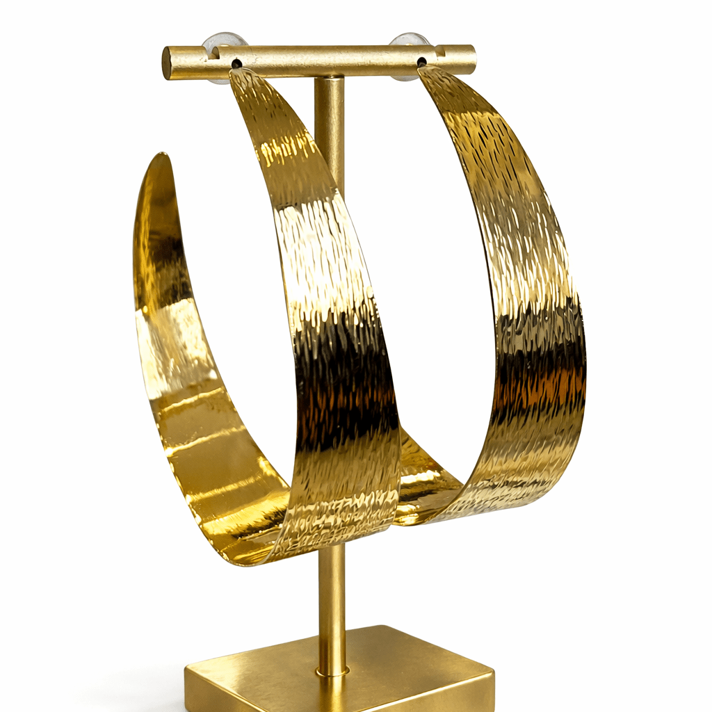 Supersized Etched Gold Hoop Earrings - Trufacebygrace