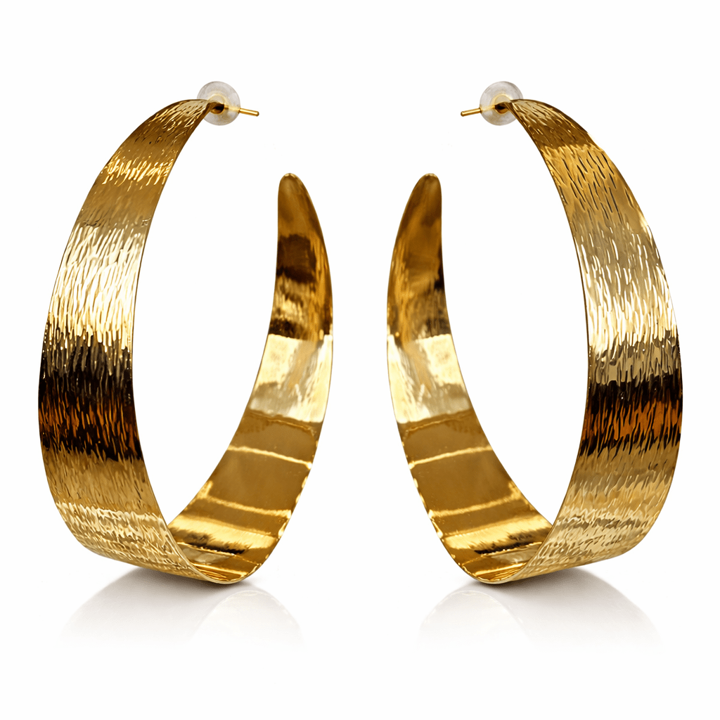 Supersized Etched Gold Hoop Earrings - Trufacebygrace