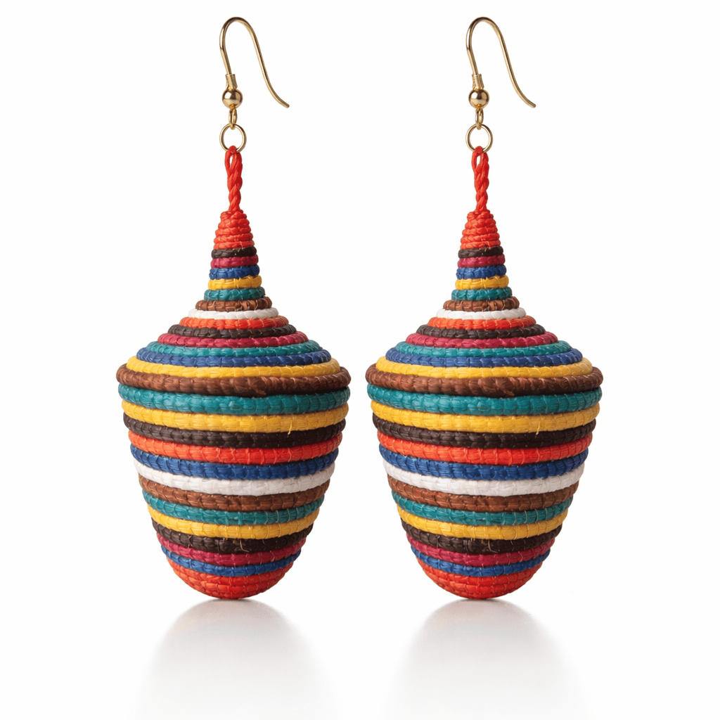 Tajiri Sana Bambaro Basket Earrings - Colorful - Trufacebygrace